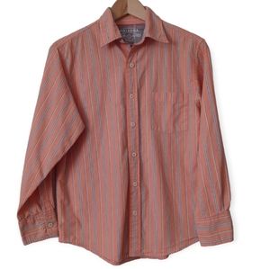 ARIZONA BOYS' STRIPED  LONG SLEEVE SHIRT. SIZE L/G (14-16). COLOR  ORANGE